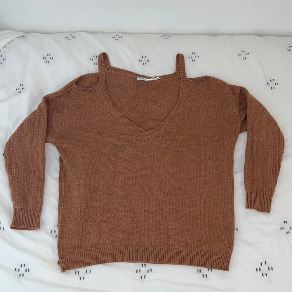 Kimchi Blue Brown Knit Cotton Sweater